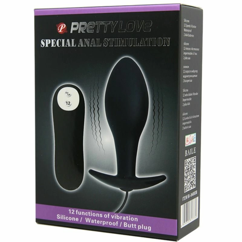 Pretty Love Airy Plug silikonowa kotwiczka wibrujÄ…ca 12 trybow czarna