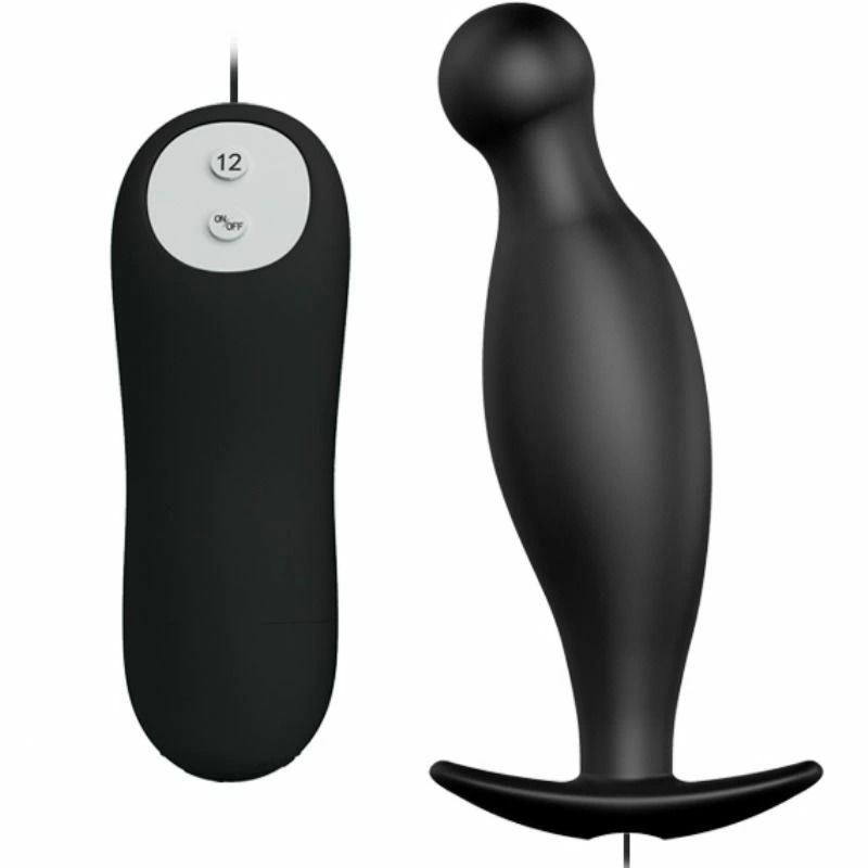Silicone Intimate Plug 12-Mode Black Remote-Controlled