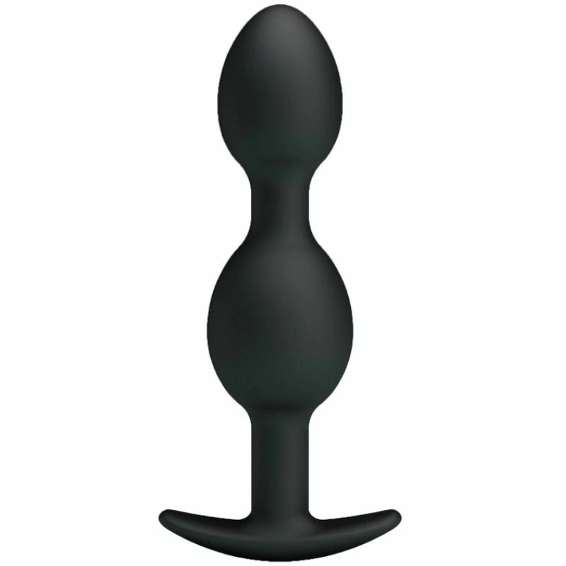 Silicone Anal Bead System 12.5 cm Black Weighted Balls