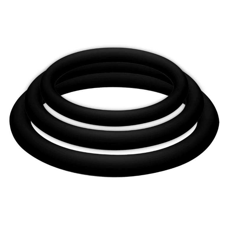 PotenzDuo Plus Set - 3 Black Silicone Support Rings S/M/L