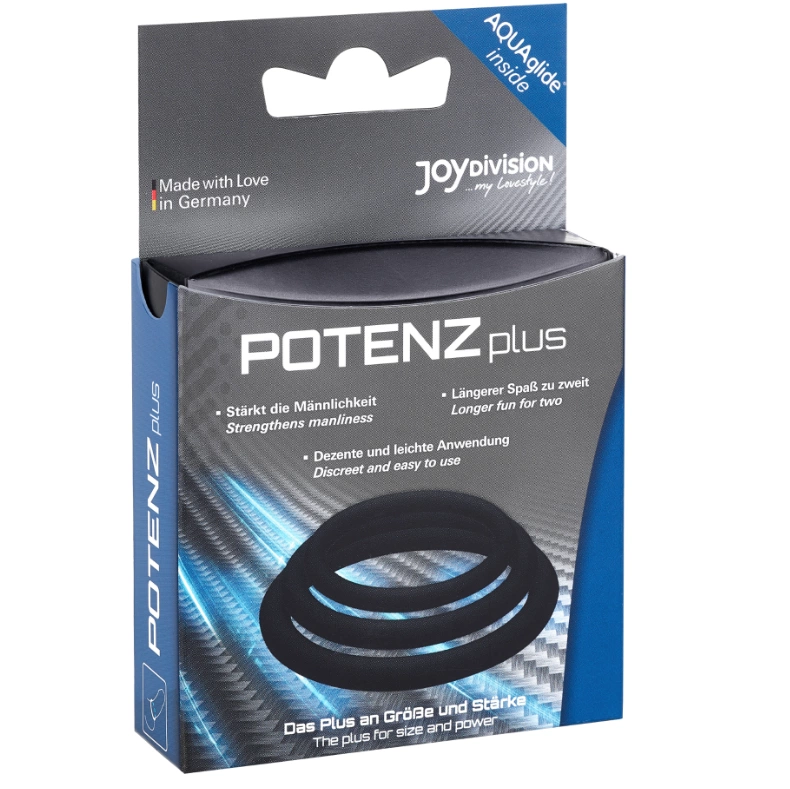 JOYDIVISION POTENZduo Plus zestaw 3 silikonowych pierÅ›cieni S/M/L czarne
