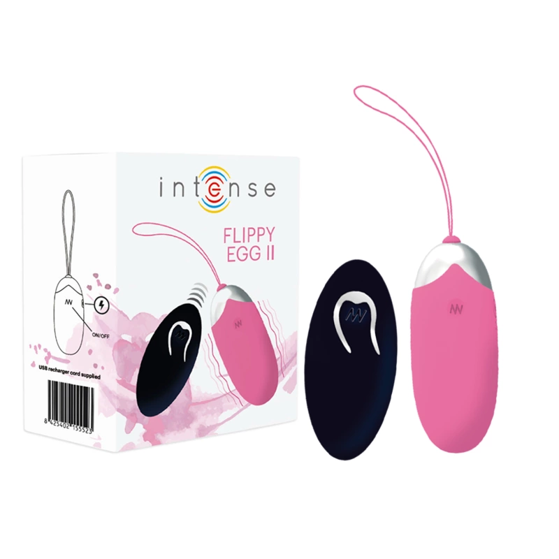 Flippy II Remote-Controlled Vibrating Egg Pink 12 Modes USB