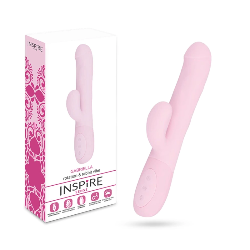 SENSE Gabriella Pink Rotating Vibrator 12 Modes Waterproof 24cm