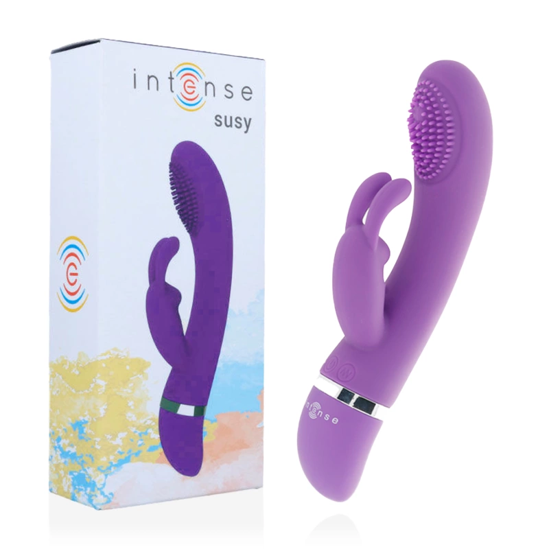 Susy Silicone Rabbit Lilac Oscillating Dual Motor Vibrator 18.8cm