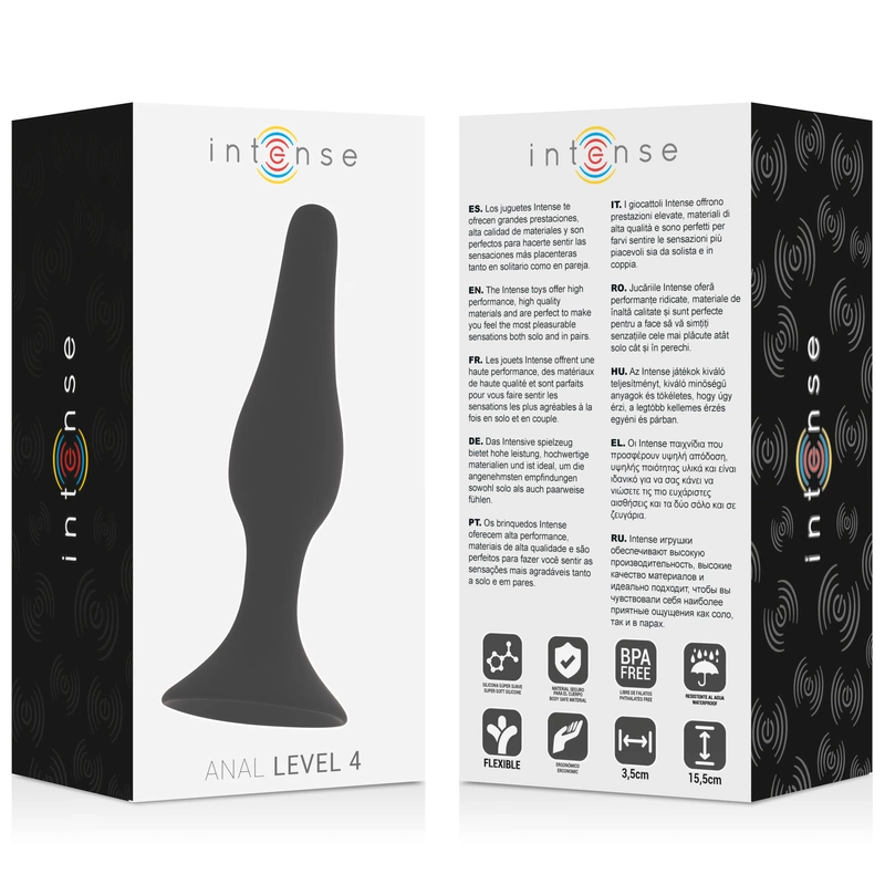 Intense Anal Level 4 czarny - anatomiczny stoÅ¼ek silikonowy 15