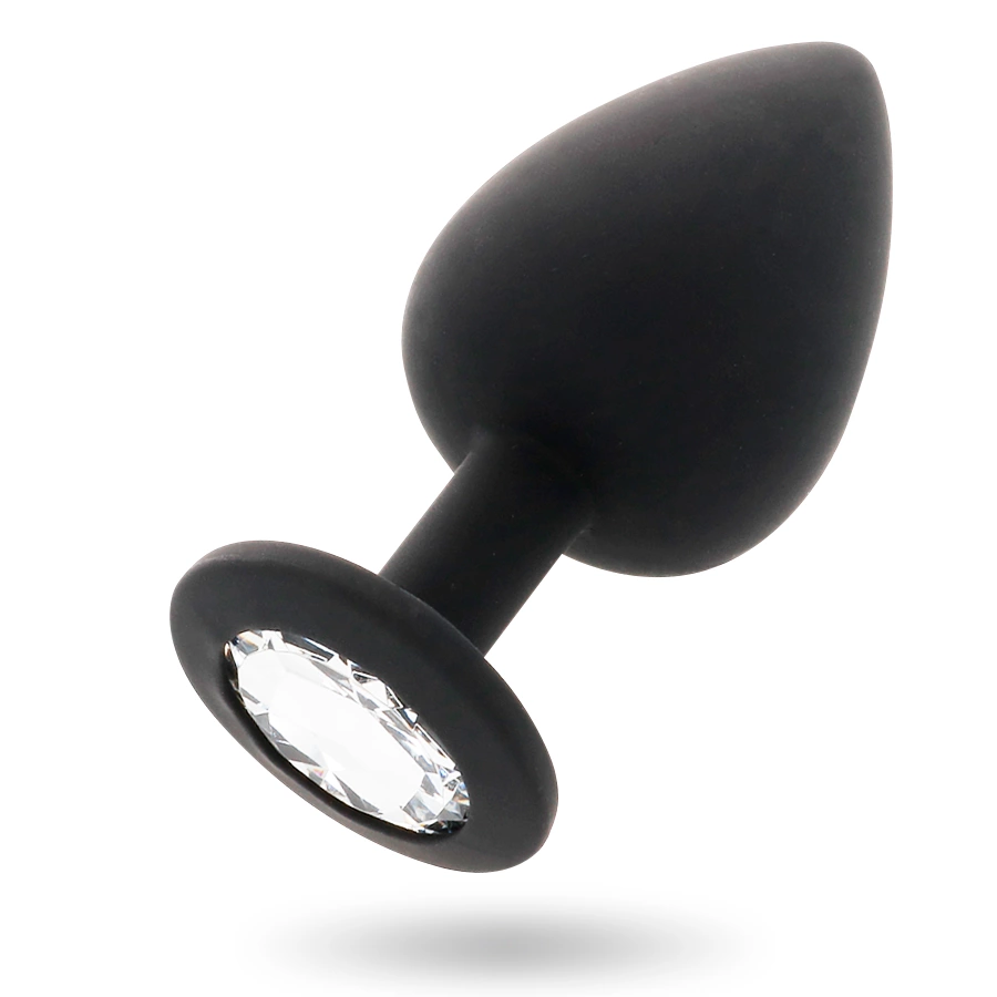 Shelki Black Silicone Plug with Diamond-Shaped Base 8cm