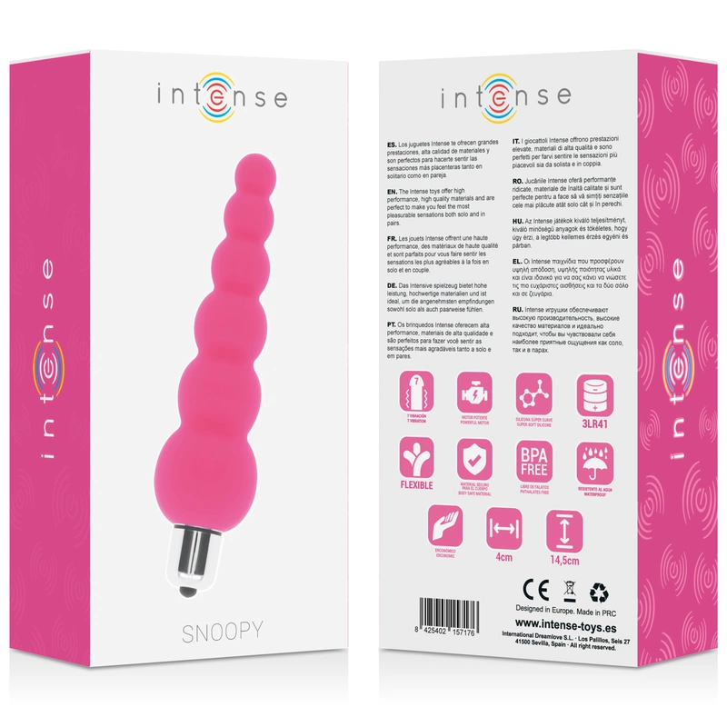 Intense Snoopy 7 trybow silikonowy model wibrujÄ…cy roÅ¼owy 13