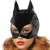 Catwoman Vinyl Mask Black - Sleek Costume Accessory - Anelma Catwoman Vinyl Mask Black - Sleek Costume Accessory