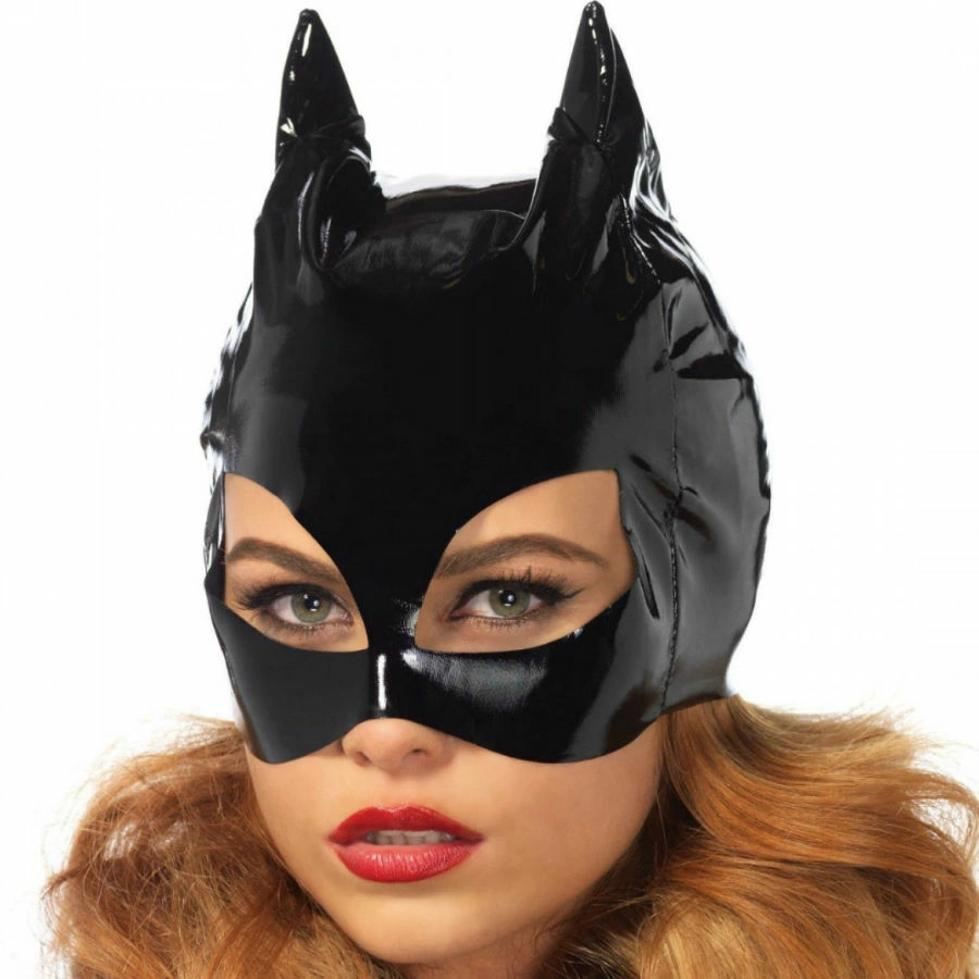 Catwoman Vinyl Mask Black - Sleek Costume Accessory