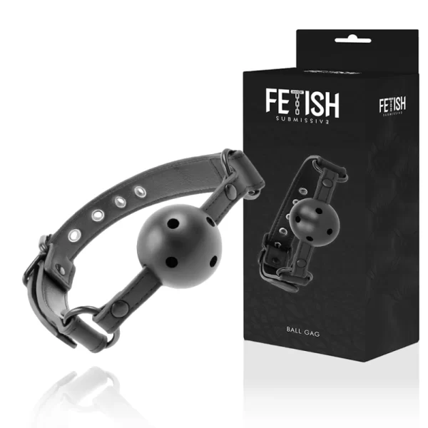 Vegan Adjustable Breathable Ball Gag 61.5cm Black