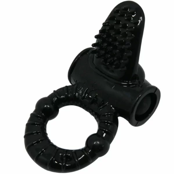 Sweet Ring Black - Vibrating Silicone Intimate Ring with Rabbit Element