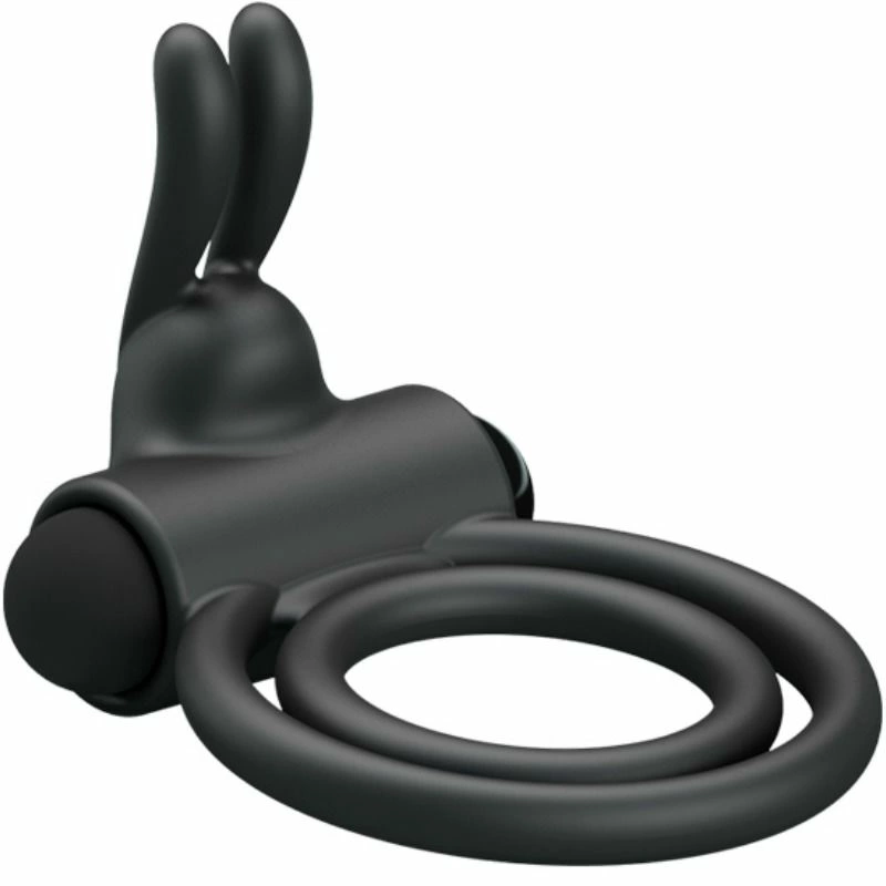 Osmond Silicone Vibrating Dual Ring Waterproof Black