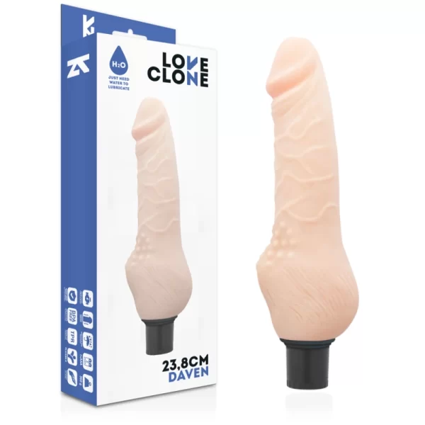 Daven Self-Lubricating Intimate Device 23.8cm Silicone Black