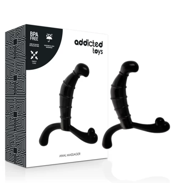 Toys Black Intimate Prostate Massager Ergonomic 11.3 cm