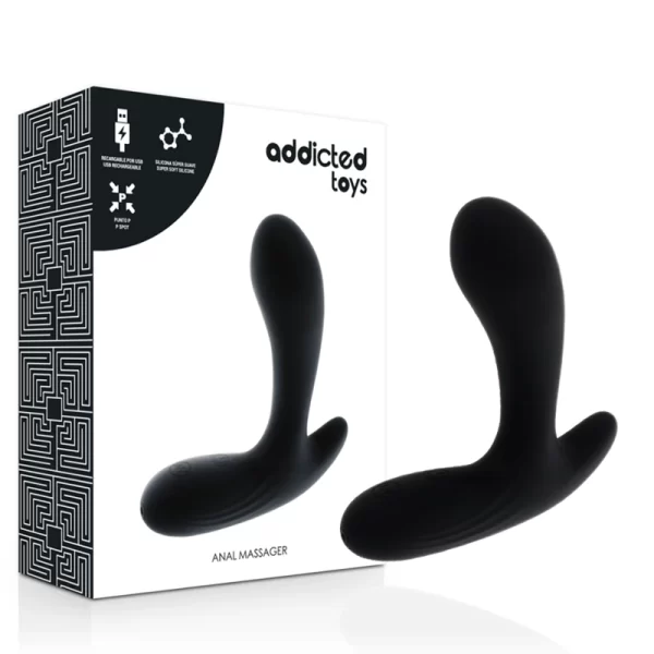 Toys Anal Massager Black Dual Motor Silicone 12.5cm