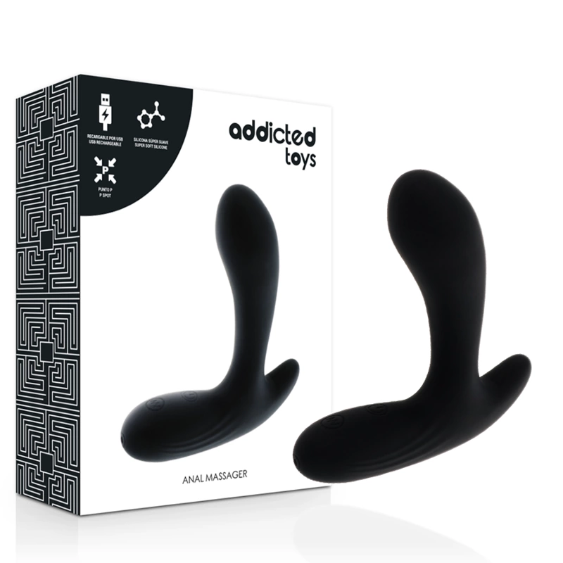 Toys Anal Massager Black Dual Motor Silicone 12.5cm