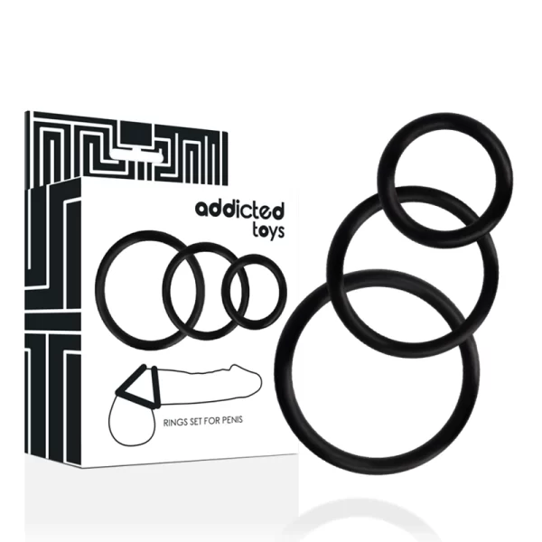 Toys Set of 3 Black Silicone Support Rings - S/M/L Sizes