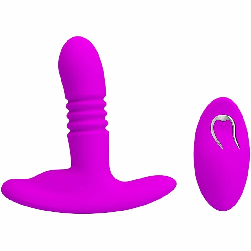 Heather Anal Plug Up & Down Motion Black Silicone Remote