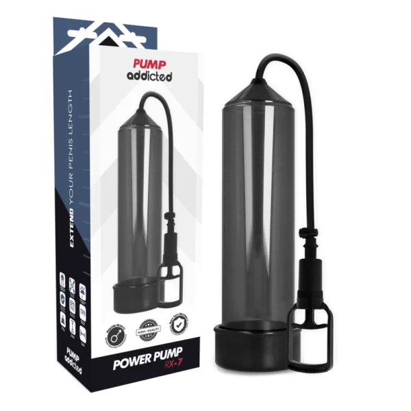 RX7 Black Vacuum Fitness Device 24cm ABS Silicone