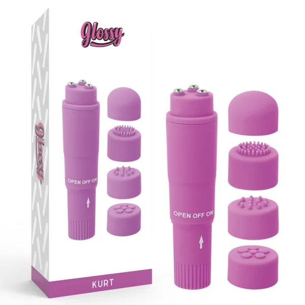 Kurt Compact Multi-Head Massager Purple 10.7cm ABS Waterproof