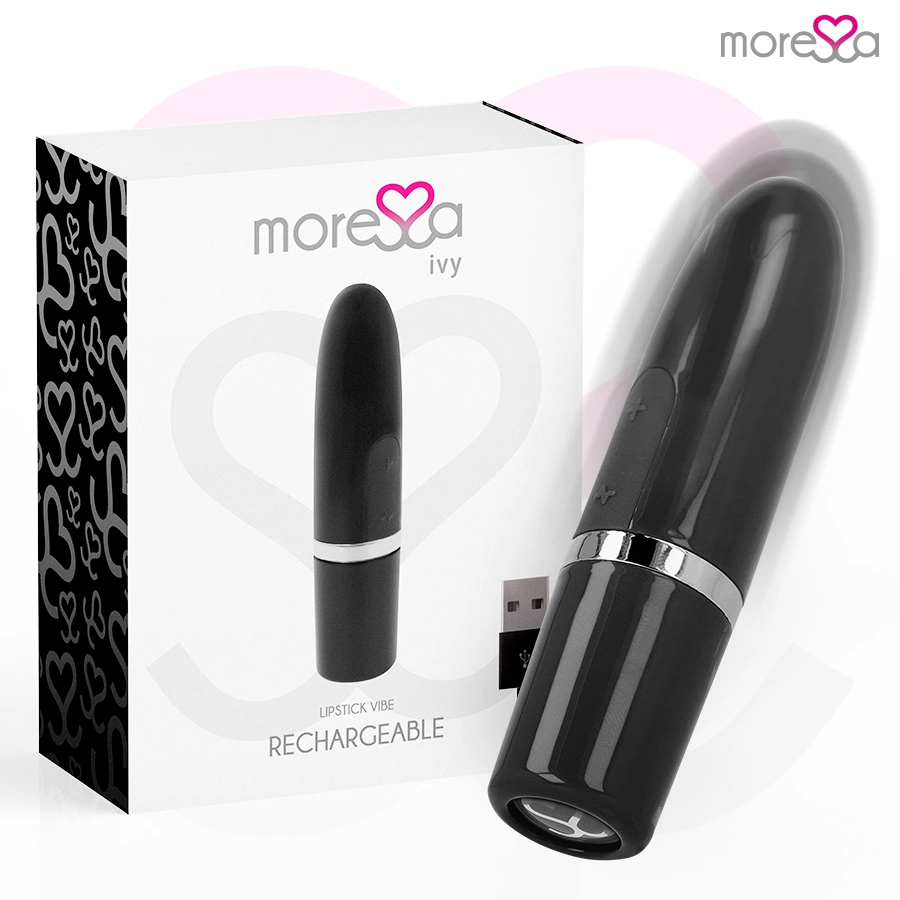 Ivy Compact Rechargeable Silicone Vibrator Black 90x22mm