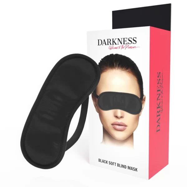 Satin Black Eye Mask Adjustable Headband Lightweight