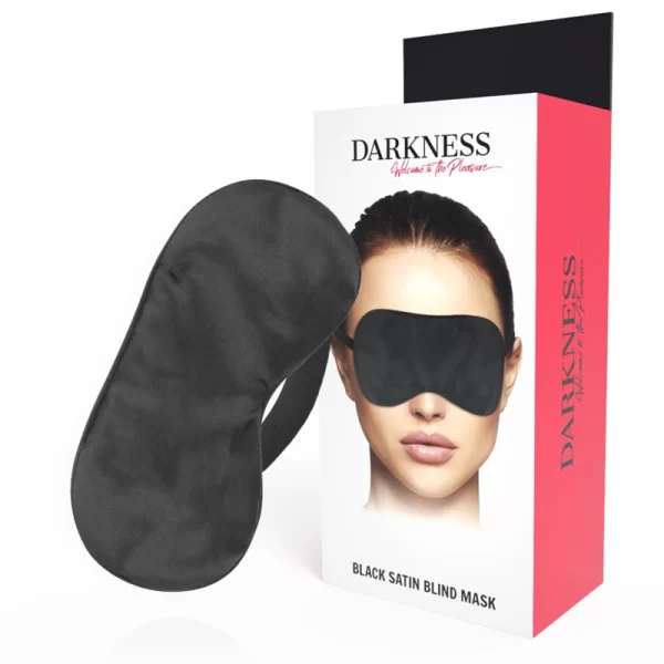 Basic Black Eye Mask Satin Adjustable Strap