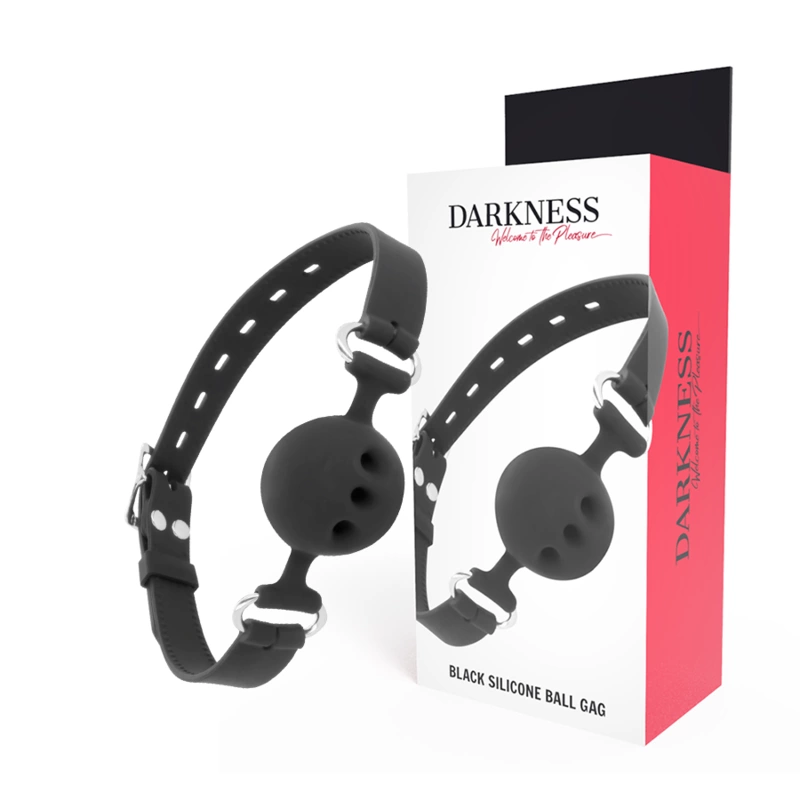 Black Adjustable Silicone Breathable Gag - Universal Fit
