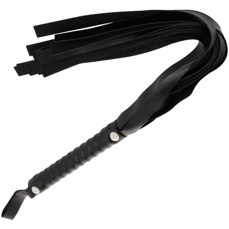 Black Bondage Whip 51 cm - Elegant Faux Leather Accessory