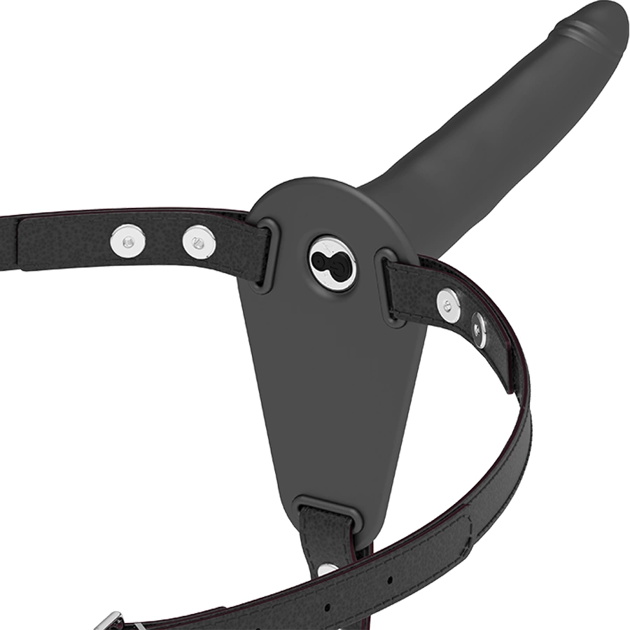 Silicone Strap-On System Black 15 cm