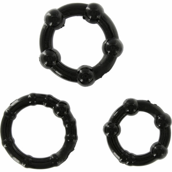 Set of 3 Black Silicone Support Rings - Assorted Sizes