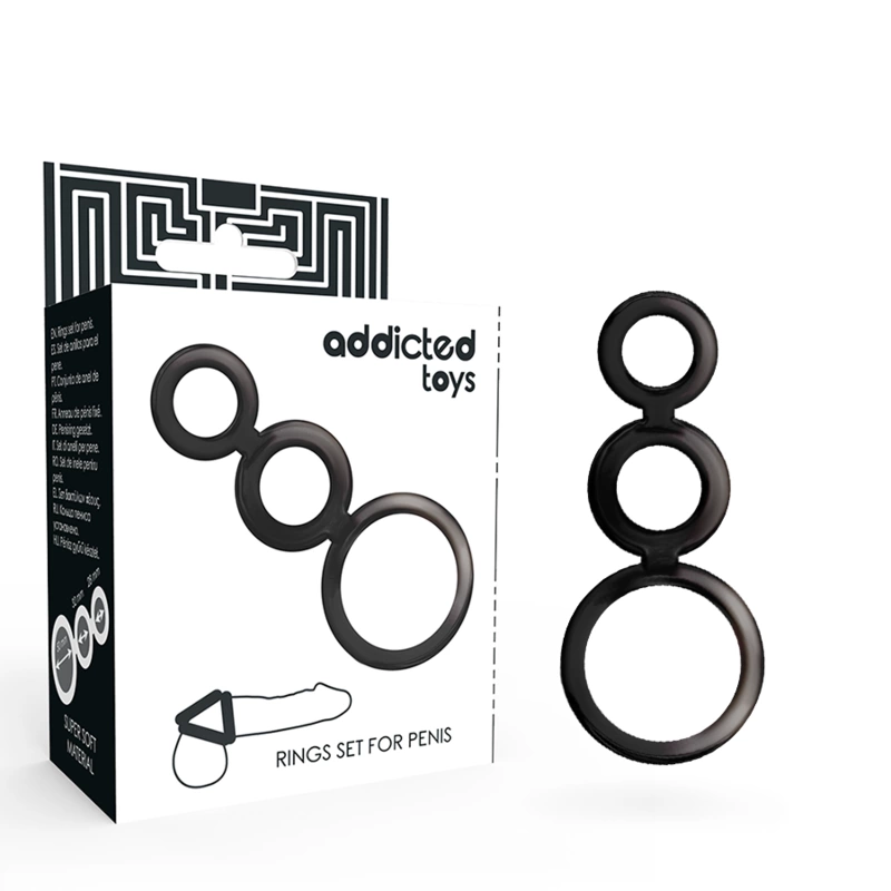 Toys Rings Set Smoked - 3-Piece Anatomical Silicone System Toys Rings Set Smoked - 3-Piece Anatomical Silicone System