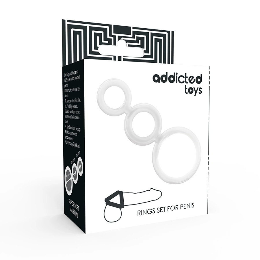 Addicted Toys Zestaw 3 Pierścieni Anatomicznych Transparentnych - Anelma Addicted Toys Zestaw 3 Pierścieni Anatomicznych Transparentnych