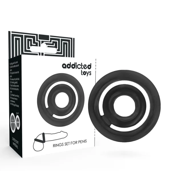 Toys Potenz Dual Silicone Support Ring Set Black 42/20mm
