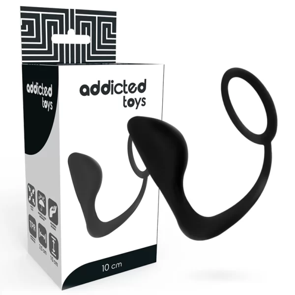 Toys Intimate Plug with Black Support Ring 10cm TPR