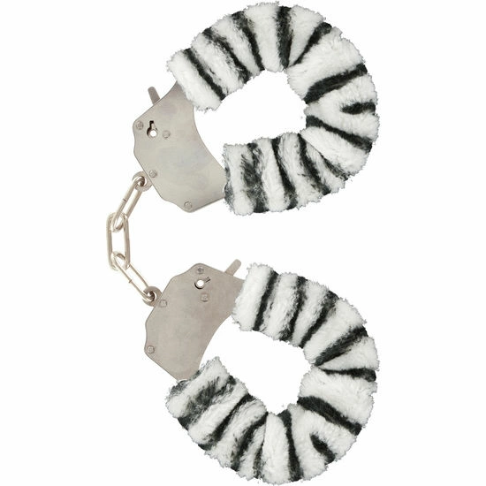 Furry Fun Cuffs Zebra - Soft Plush Wrist Restraint System