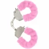 Furry Fun Cuffs Pink - Plush-Coated Steel Wrist Restraints