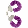Furry Fun Cuffs Purple - Soft Plush Restraint System with Keys