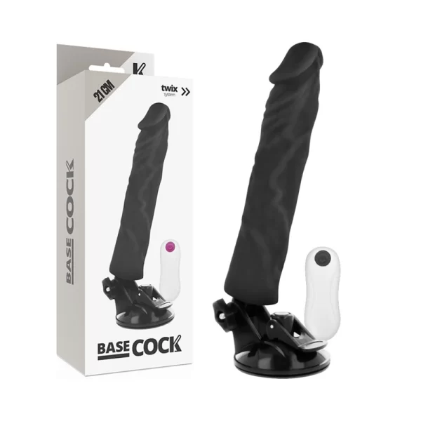 Vibrating Silicone Device 21cm Black with Wired Remote Control
