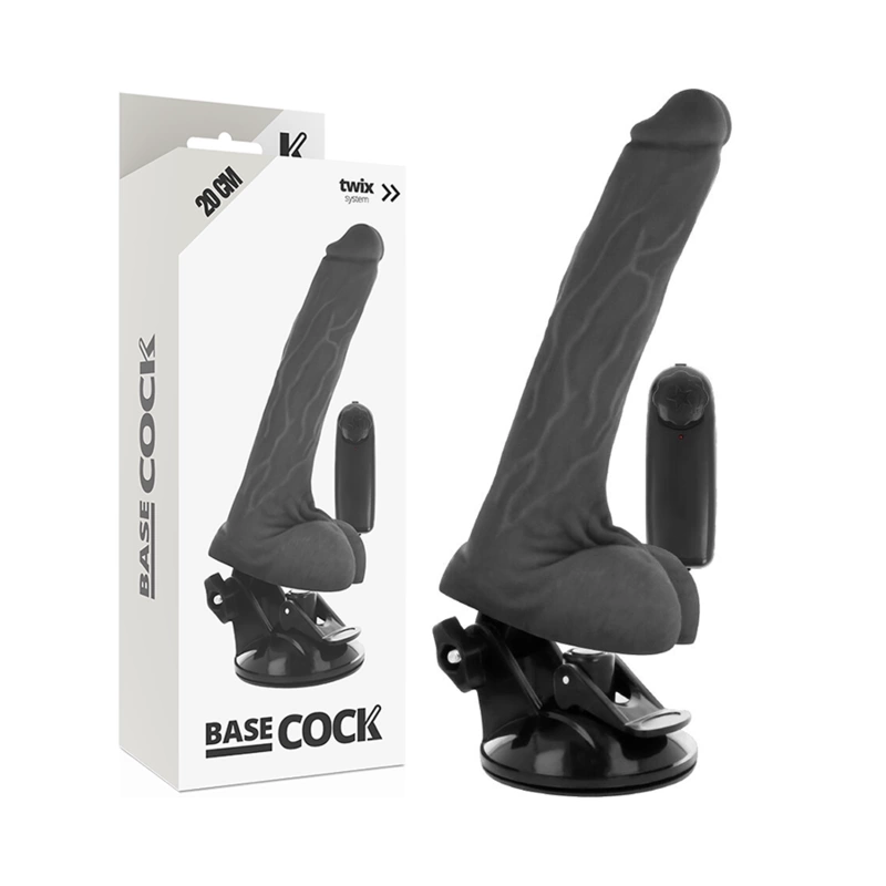 Vibrating Model Black 20 cm Remote Flexible Suction Base