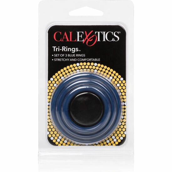 CalExotics Tri-Rings silikonowe pierÅ›cienie 3 rozmiary niebieskie