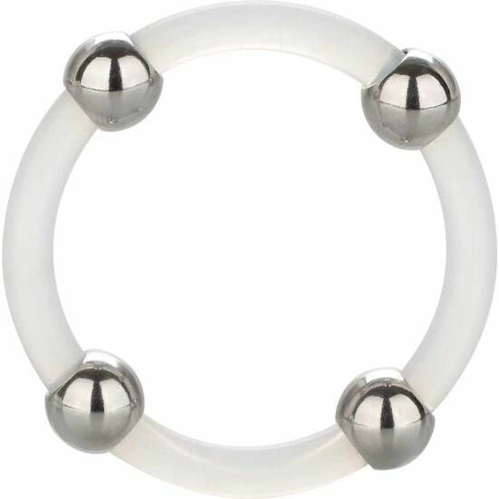 Steel Beaded Silicone System Ring L 3.75cm Black
