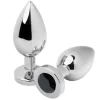 Steel Plug Black Medium 7.6cm with Decorative Crystal