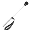 Stainless Steel Riding Crop with Double Leather Tip 60cm