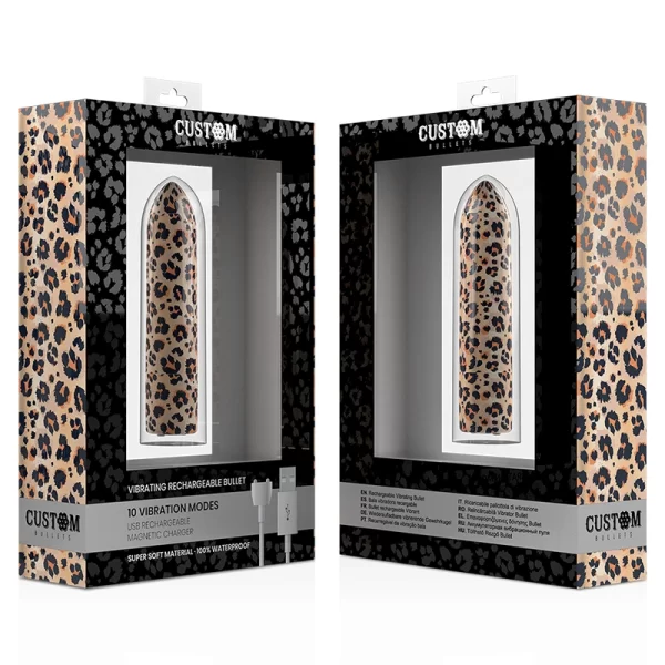 Custom Bullets Leopard Magnetic Mini Massager 10 Modes