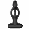 Silicone Vibrating Intimate Plug 10 Modes Black 11.8cm