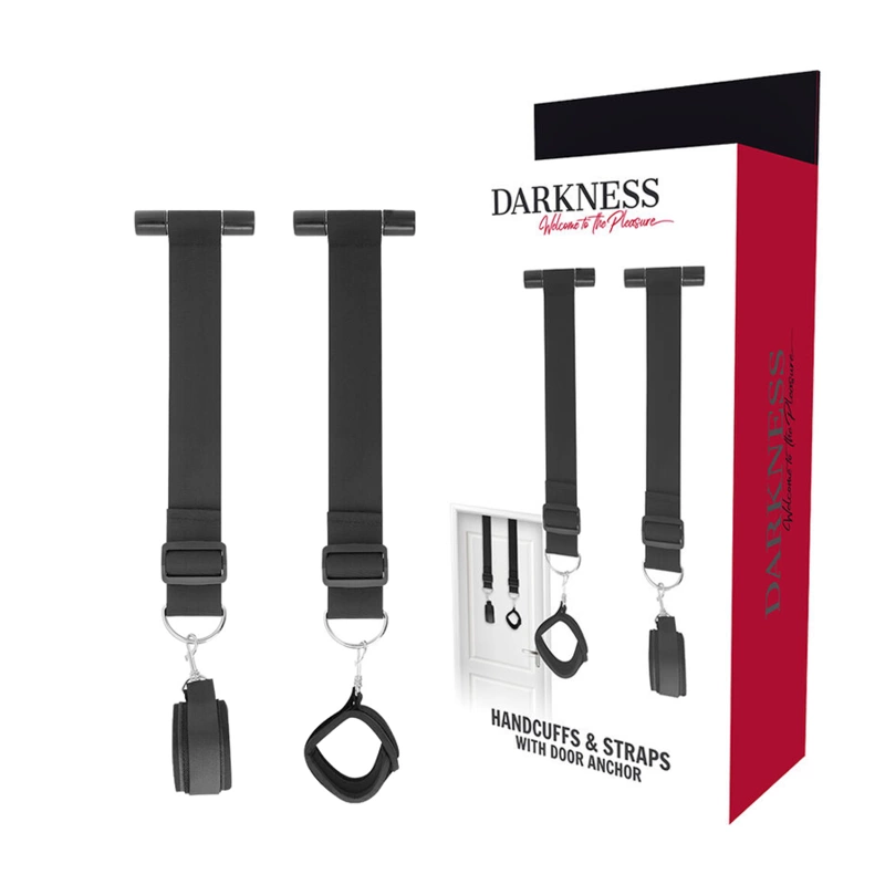 Adjustable Door Restraint System with Neoprene Cuffs Black