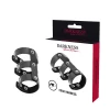 Adjustable Dual Leather Intimate Ring - Black