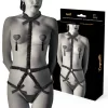 Chic Desire Elastic Harness Set with Nipple Covers Black