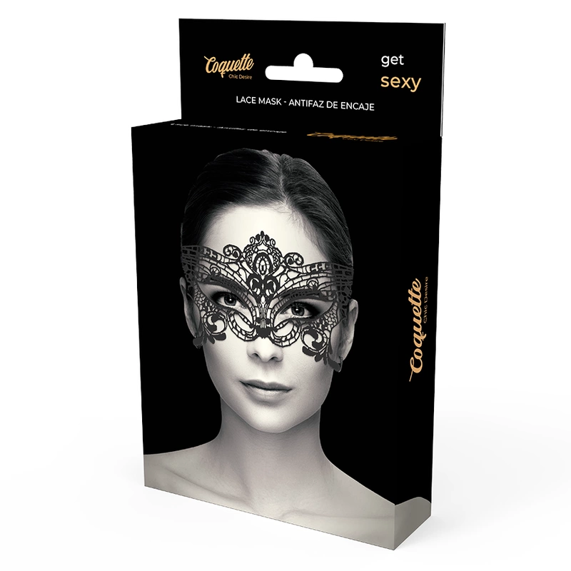 Coquette Chic Desire maska koronkowa szeroka czarna elegancka